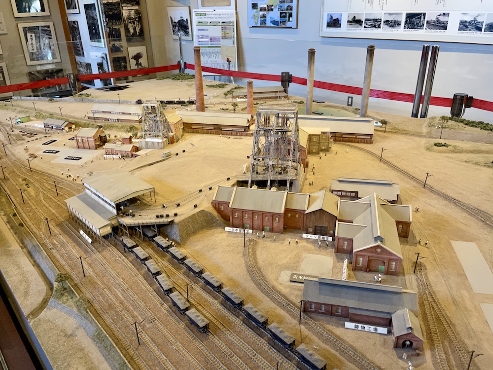 万田坑にある「万田坑ステーション」の復元模型